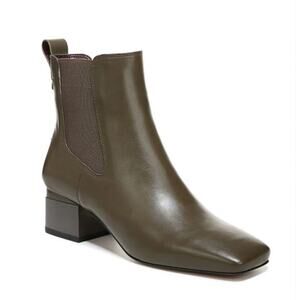 Franco Sarto Waxton Chelsea Boot Olive Green Leather Size 6.5 NIB Square Toe